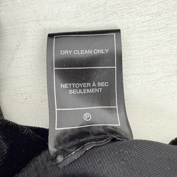 Betsey Johnson Black Velvet Dress M Power Sleeve Metallic Silver Dot Whimsigoth - Picture 11 of 16